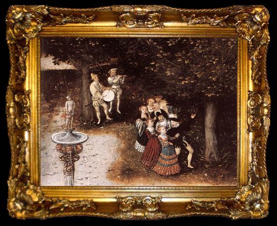 framed  CRANACH, Lucas the Elder The Fountain of Youth (detail) dyj, ta009-2